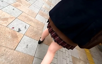 JAV Porn Superstar C-chan in Shinjuku Girls' School Uniform!