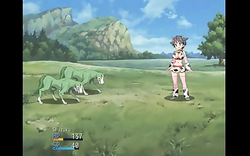 JAV Hentai PornPlay Game - Cute Cowgirl Prostitute with Childhood Friend in Drop Factory